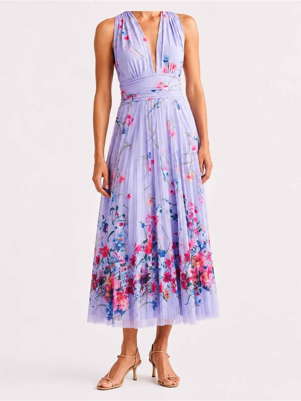 NWT Abercrombie Giselle 5-in-1 Convertible Maxi Dress Lavender Floral Size M